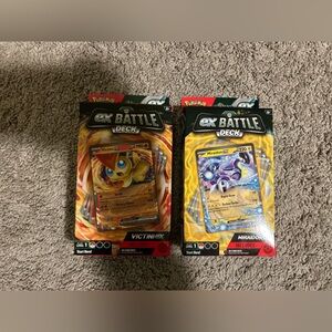 Pokemon EX Battle Deck Trading Cards - Red, Yellow, Blue
